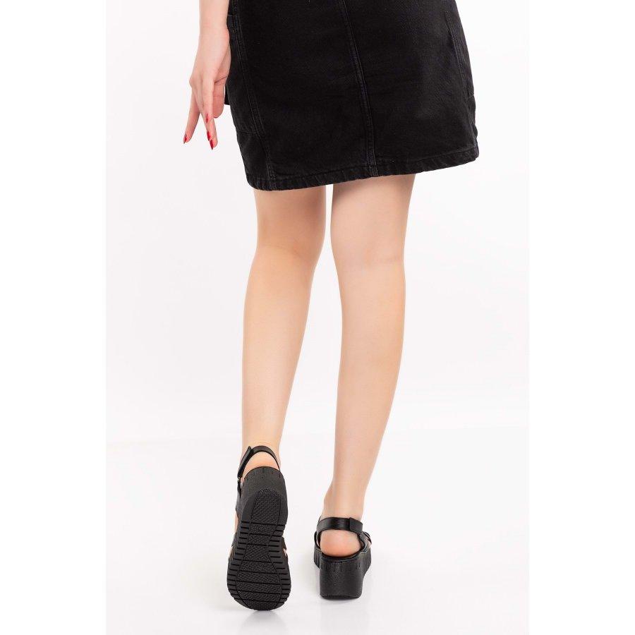 Women's Genuine Leather Sandals with Padded Heel