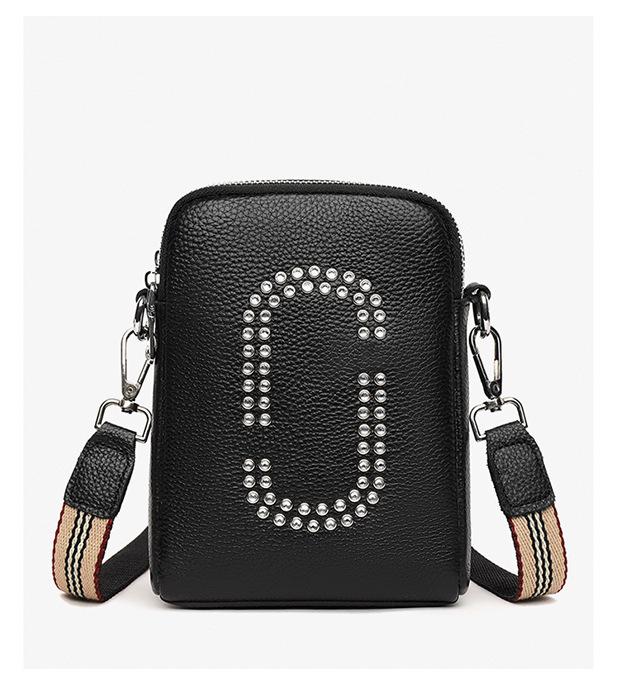 Genuine Leather Women'S Bag, Mobile Phone Bag, First Layer Cowhide Fashion Single Shoulder Crossbody Small Square Bag, Double Layer Change.