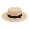 Sombrero de Sol Unisex Hecho a Mano de Paja de Trigo Natural para Mujer con Lazo Ala Ancha Parte Superior Plana Sombreros de Sol para Hombre Playa Gorras Lisas Protección Solar A1