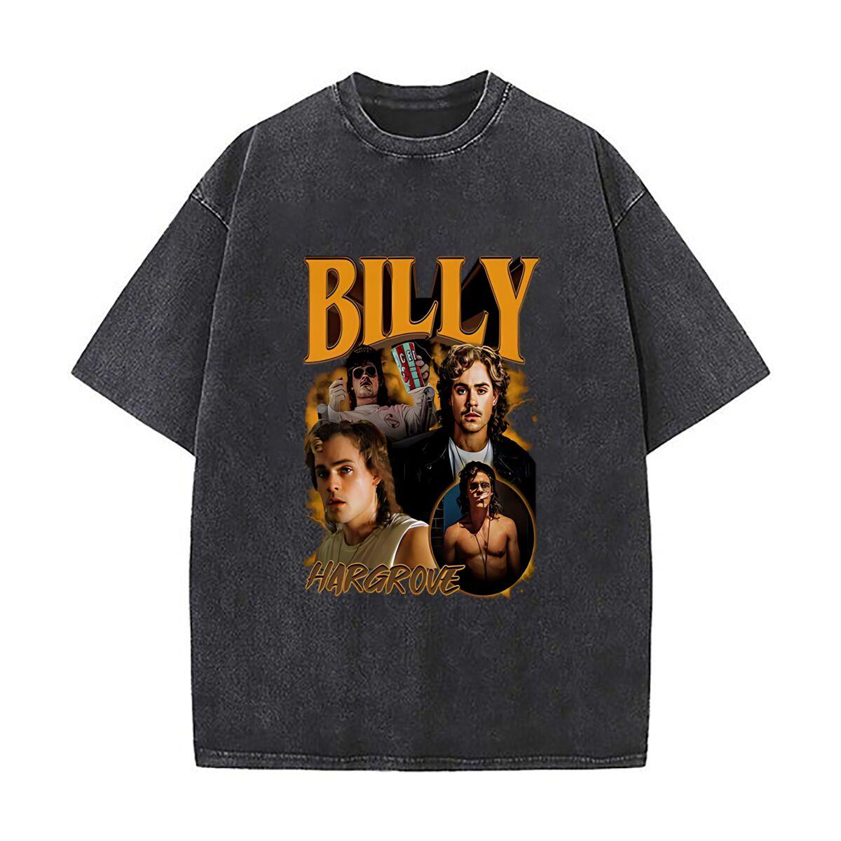 Billy Hargrove Tribute Graphic Retro Washed Cotton Tshirt Men Women Fashion Retro T Shirt S