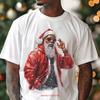 Modern Black Santa T Shirt Urban Christmas Holiday Vintage Unisex Streetwear Comfortable Breathable Fashion Casual