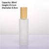 Wood Grain Frosted Glass Bottle with Pump Spray, Refillable Lotion Cosmetic Container for Travel Serum Essentials