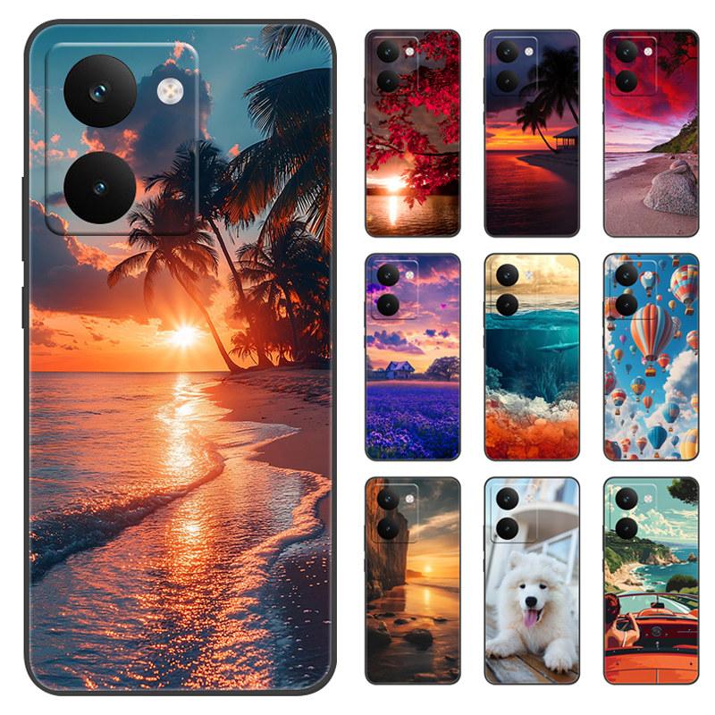 For Realme P3 Ultra 5G Fashion Popular Cover Anti-fingerprint Soft Silicone Back Cover For Realme P3 Ultra Beach Scenery Funda