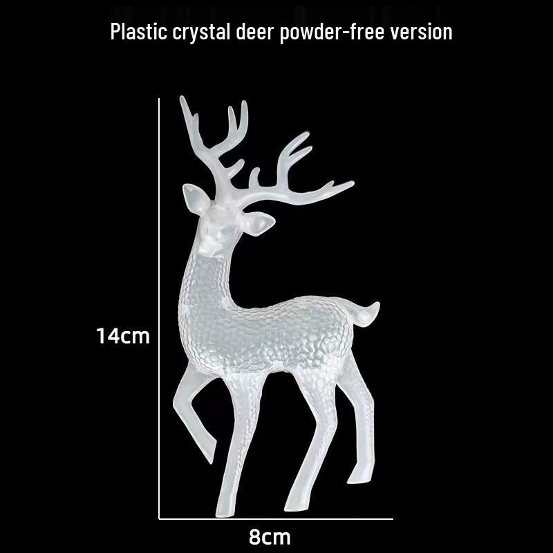 ZISIZ Light-Up Glitter Crystal Deer Christmas Cake Decoration