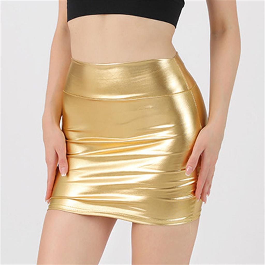 Ladies Casual Fashion Bright Bread Hip Short Skirt Sexy Skirt