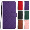 Applicable iPhone16E Leather Case 17plus Rhombus Plaid Card Holder Protective Case 13Pro Solid Color Ip14