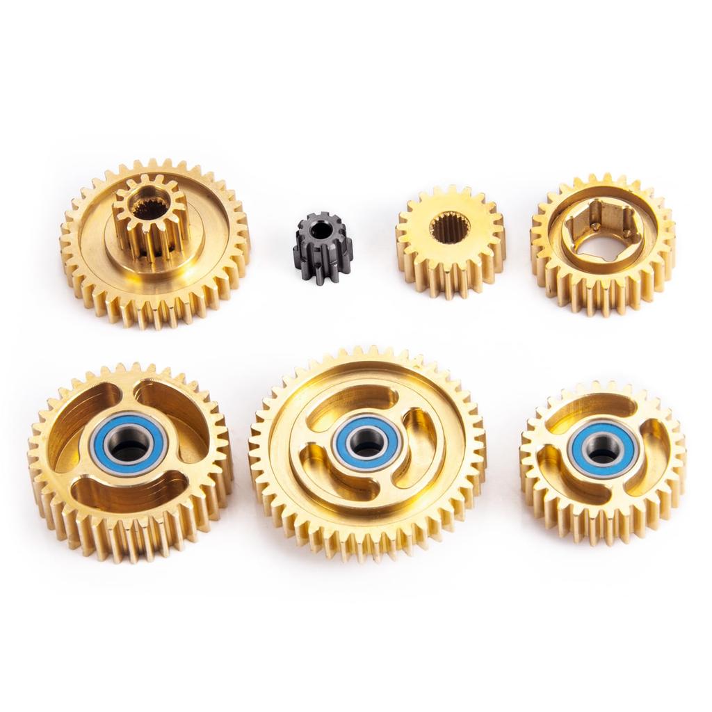 TRZX 7-teiliges Messing Motorgetriebe Zahnradteile Set für Tamiya 114 RC Sattelzugmaschine