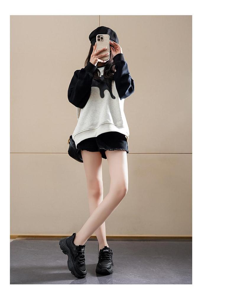 2025 Spring Women's Breathable Mesh Korean Style Thick-Soled Casual Fashion Sneakers