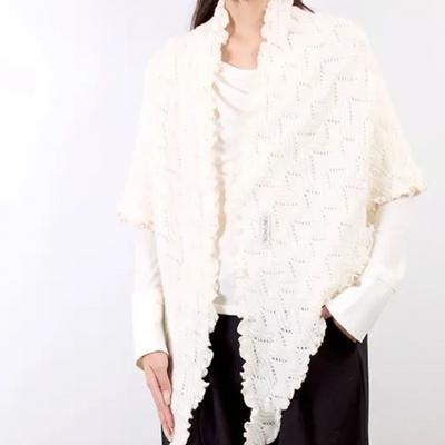 Autumn and Winter Scarf Thickened Light Luxury High End Knitted Wool Triangle Scarf Shawl Women's Solid Color Travel Outer Cape