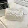 Silver Lingge Bow Pattern Makeup Bags for Women Fashion Cute Lady Girls Earphone Key Lipstick Cosmetic Storage Bag Zipper Pouch