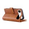 For iPhone Air Case Split Leather Magnetic Wallet Phone Protector with Wrist Strap