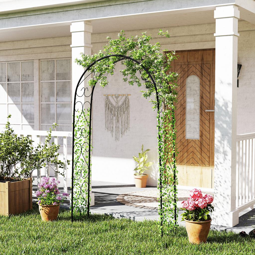 Garden Arch, Vintage Design, 125 X 37 X 230 Cm, Black