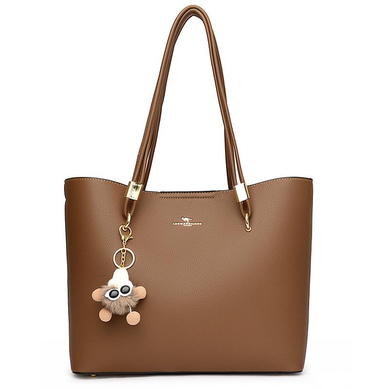 

Жіноча материнська сумка великої місткості, модна портативна сумка через плече, повсякденна жіноча сумка темно-коричневого кольору