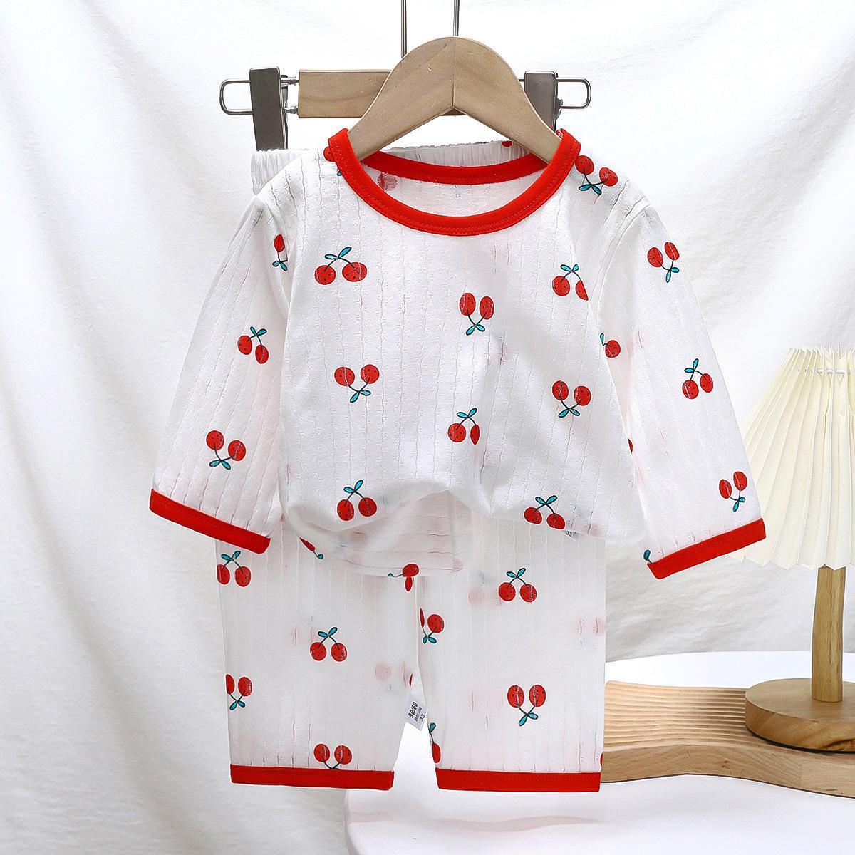 Children s Pajamas Home Clothes Set 100 Cotton Summer New Boys Air-conditioned Clothes Girls Clothes Summer Children s Clothes 80
