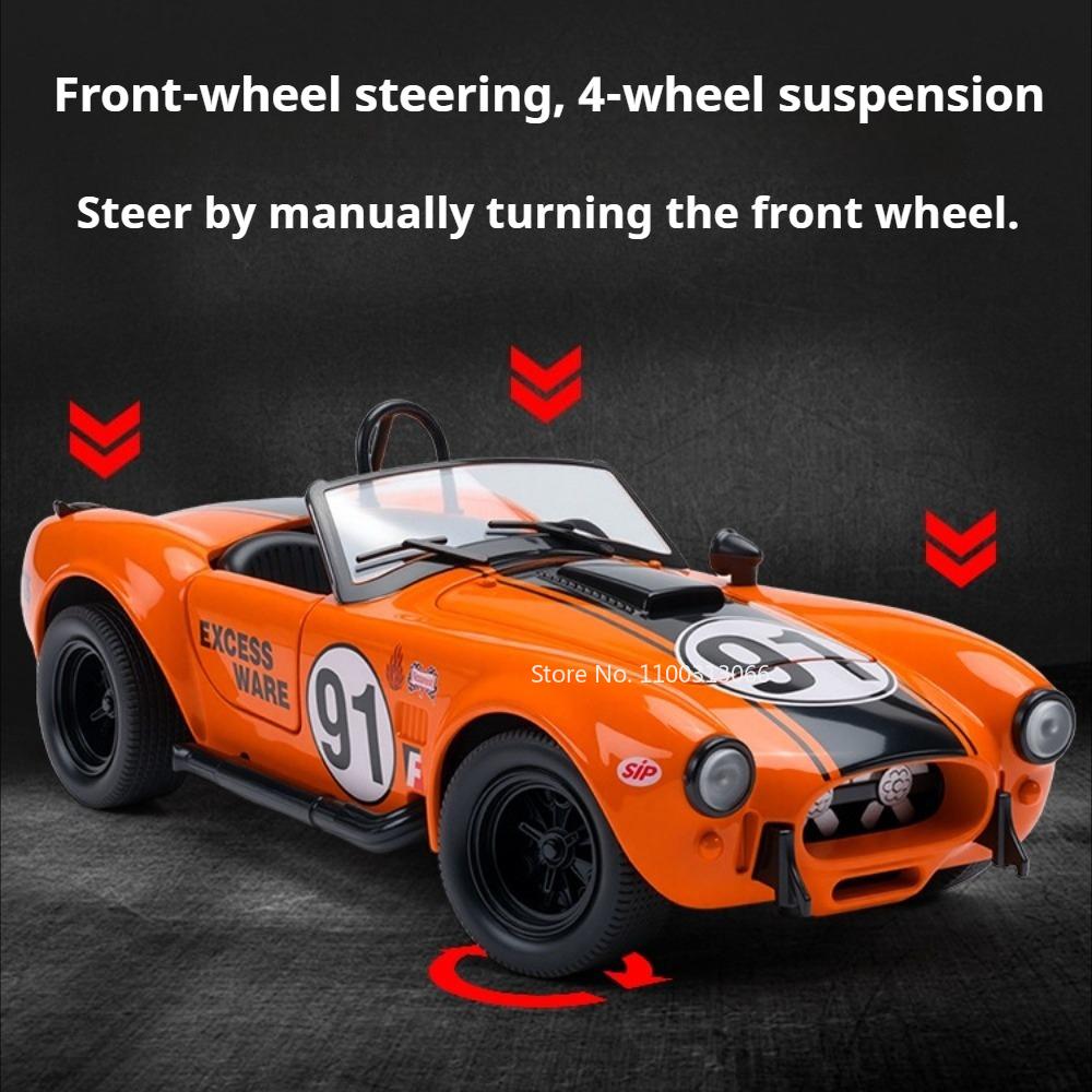 1:22 Cobra Alloy Car Diecast Miniature Toys Model Doors Opened Sound Light Pull Back Front Wheel Steering Vehices Gifts for Boys