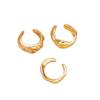 3Pcs/Set Simplicity Irregular C-Shaped Clip Earrings for Women Men Fashion Gold Silver Color Ear Clip Set Jewelry Accessories
