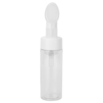 Mousse Foaming Bottle Silicone Brush Empty Refillable Facial Cleanser Foaming Bottle Transparent