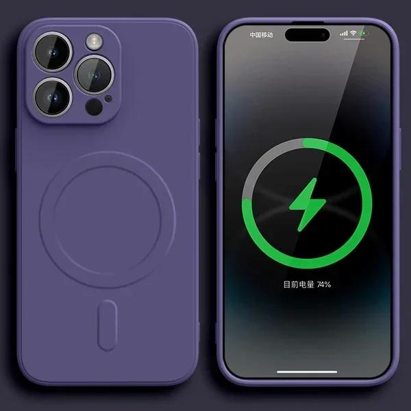 Flüssigsilikon Original Hülle Für iPhone 15 16 14 Plus 13 12 Mini 11 Pro Max X XR XS Für Magsafe Magnetisch Stoßfest Weiche Abdeckung
