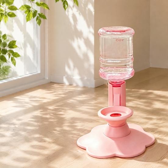 Nešiojamas vandens dozatorius grindims, gravitacinis katės dozatorius, 640 ml talpykla, automatiškai papildomas dubenėlis, paaukštintas patvarus naminių gyvūnėlių fontano keitiklis