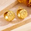 European Style Hammered Texture Water Drop Earrings in 18K Gold-Plated Titanium Steel - Eco-friendly and Colorfast Jewelry.