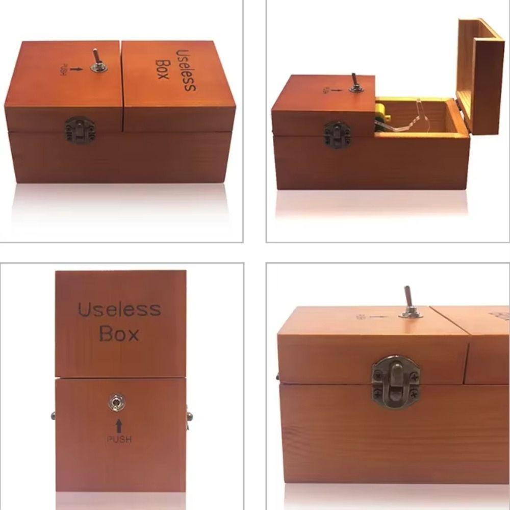 Holzfarbe Nutzlose Box Lass Mich In Ruhe Holz Nutzlose Box Kreative Elektronische Nutzlose Box Kinderspielzeug