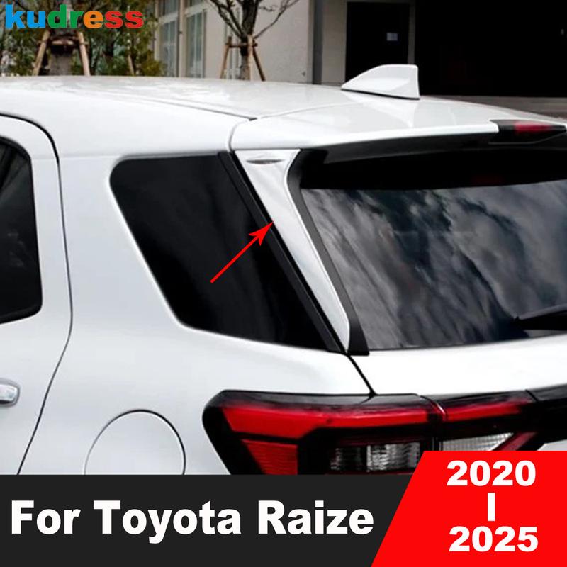 

Rear Window Spoiler Cover Trim For Toyota Raize 2024 2025 Chrome Car Tail Window Side Wing Trims Accessories