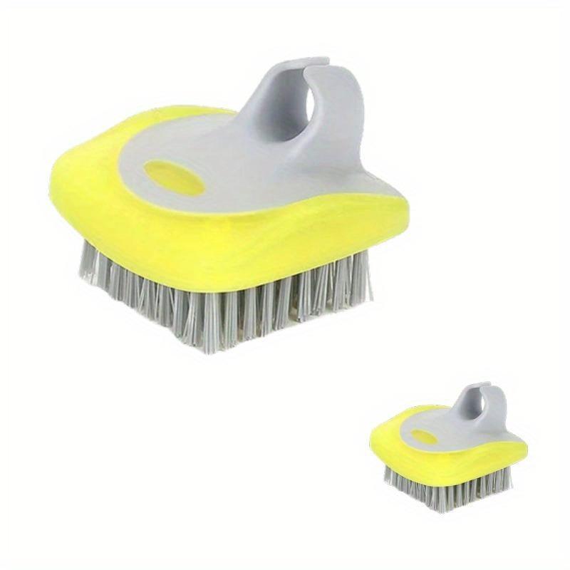 1 PC/2PCS Multi Purpose Vegetable Brush Set Plastic Handle,Non Electric Reusable Fruit and Potato Scrubber with Medium Firmness Bristles,Silicone Edge