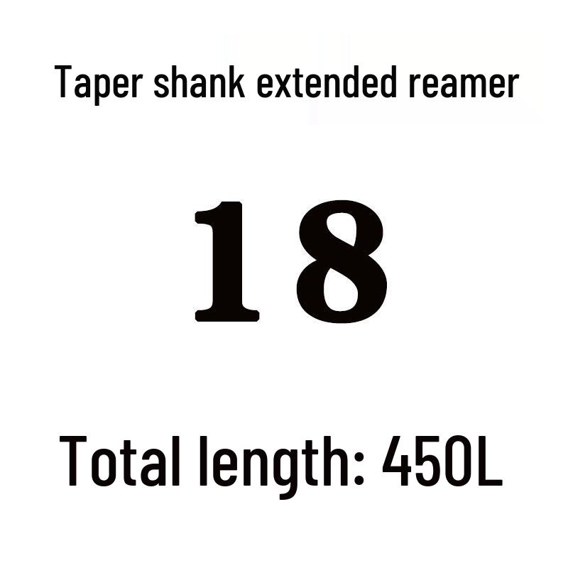 Extra Long High-Speed Steel Taper Shank Machine Reamer for Deep Holes, Sizes 16, 18, 20, 22, 24, 25, 30, 40