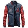 Herren Leder Baseballjacke Freizeitjacke