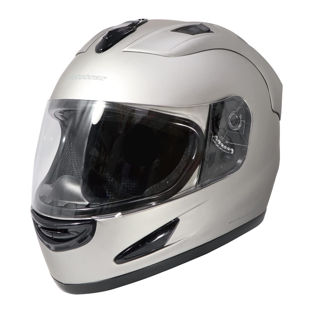 

MOTO BASE Aerodynamic Full-Face Motorcycle Helmet / MBHL-FF01n (Matte Titanium Silver / Size M (57-58cm))