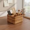 4 Compartment Organizer With Dividers Woven Rattan Container Divided Storage Container Portable Wicker Utensil Carrier