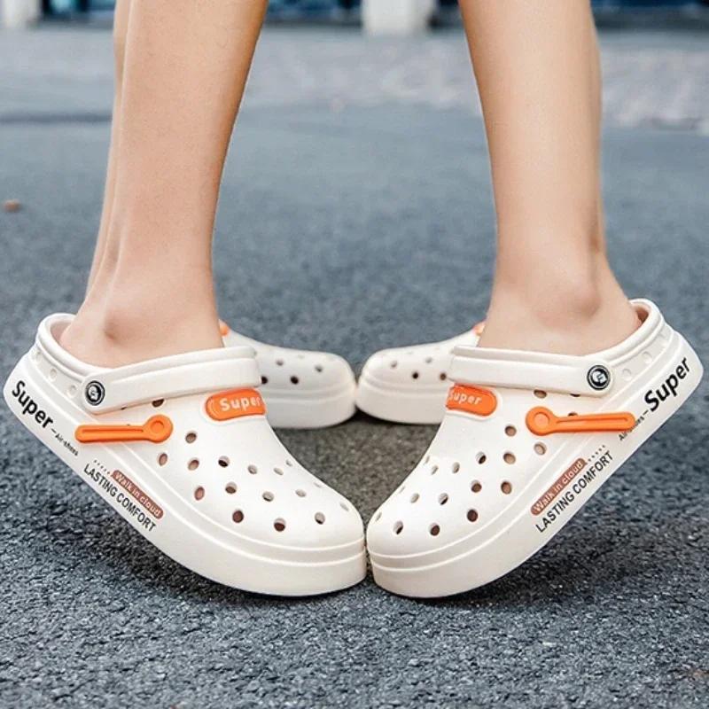 Fashion 2024 Summer Men's and Women's Fashion Slippers Color Matching Couples Outdoor Versatile Soft Sandals Vacation Beach Casual Shoes