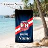 Sydney Roosters Custom Name Printed Beach Towel Personalized Soft Towel For Swimming Beach Travel