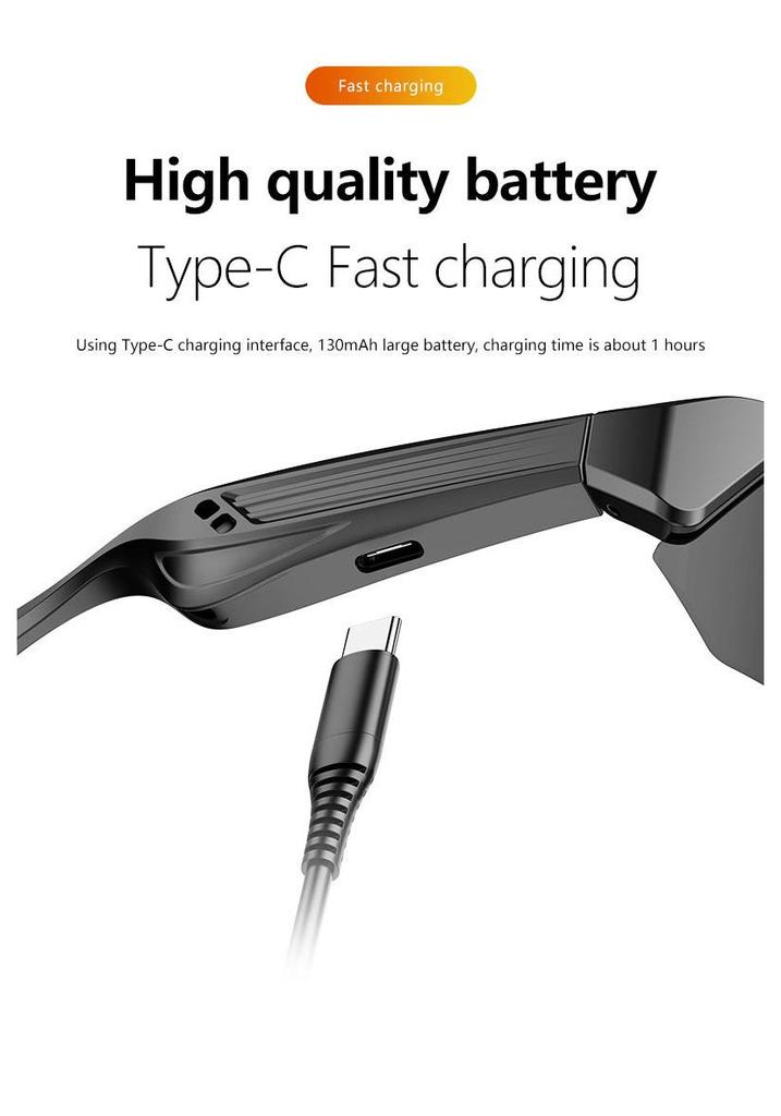 YJ006 Multifunctional Bluetooth Smart Glasses: Anti-Blue Light, Outdoor Cycling, Three-in-One