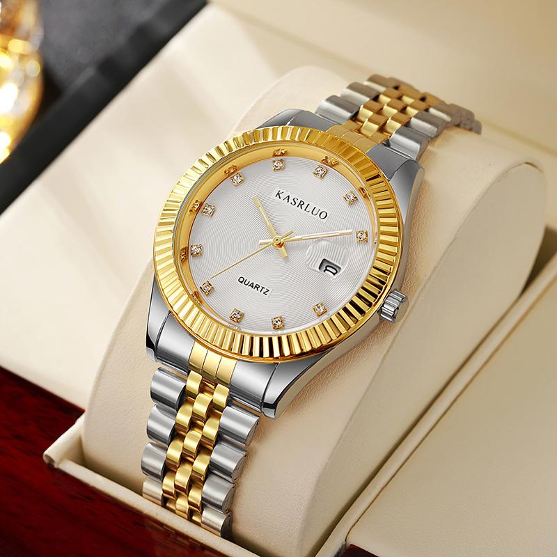Casaro Watch Men'S Watch Waterproof Men'S Watch Calendar Steel Strap Watch Quartz Watch