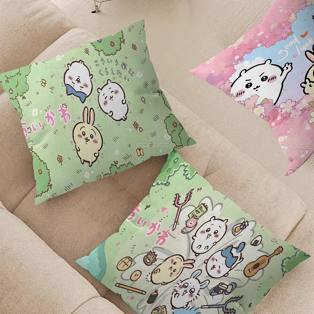 Japan Cute C-Chiikawas Pillow Cover Sofa Cushion Cover Home Room Decoration Children Gift