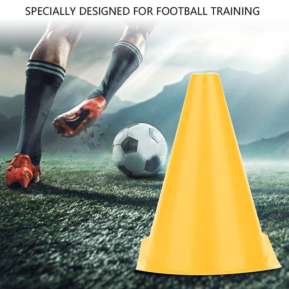 6pcs 18cm Football Cone Football Barriers Plastic Marker Holder Accessory (Yellow)