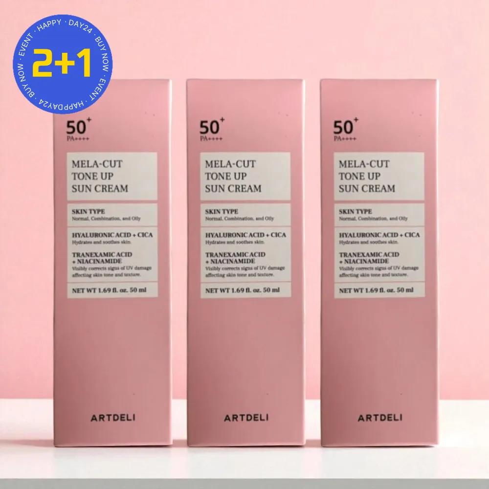 ARTDELI Melacut Vitality Tone-Up Inner Glow Sun Cream 50ml 3 Pieces