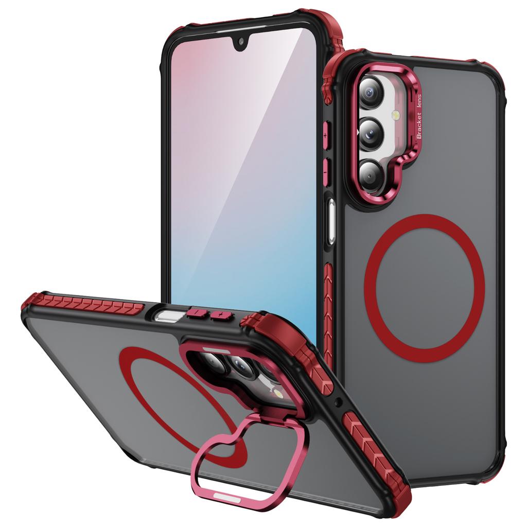 For Samsung Galaxy A16 5G Case with Lens Kickstand Matte Back Cover Magnetic Case