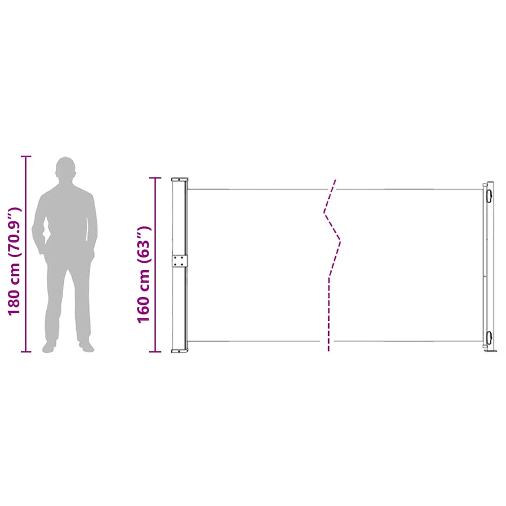Retractable Side Awning 600x160 cm Cream