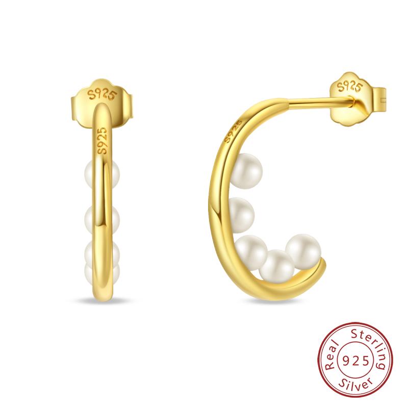 Luxus Goldene Muschel Seestern Perlen Ohrstecker 925 Silber Schmetterling Herzförmige Anhänger Perlenohrringe Für Frauen Party Schmuck