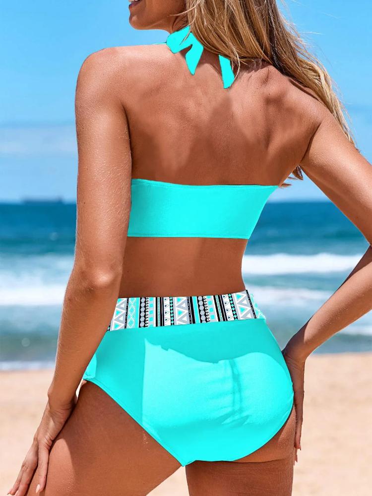 Summer High-quality Women's Bikini Sports Swimsuit Two-piece Swimsuit, Fashionable and Sexy Off the Shoulder Swimsuit S-5XL