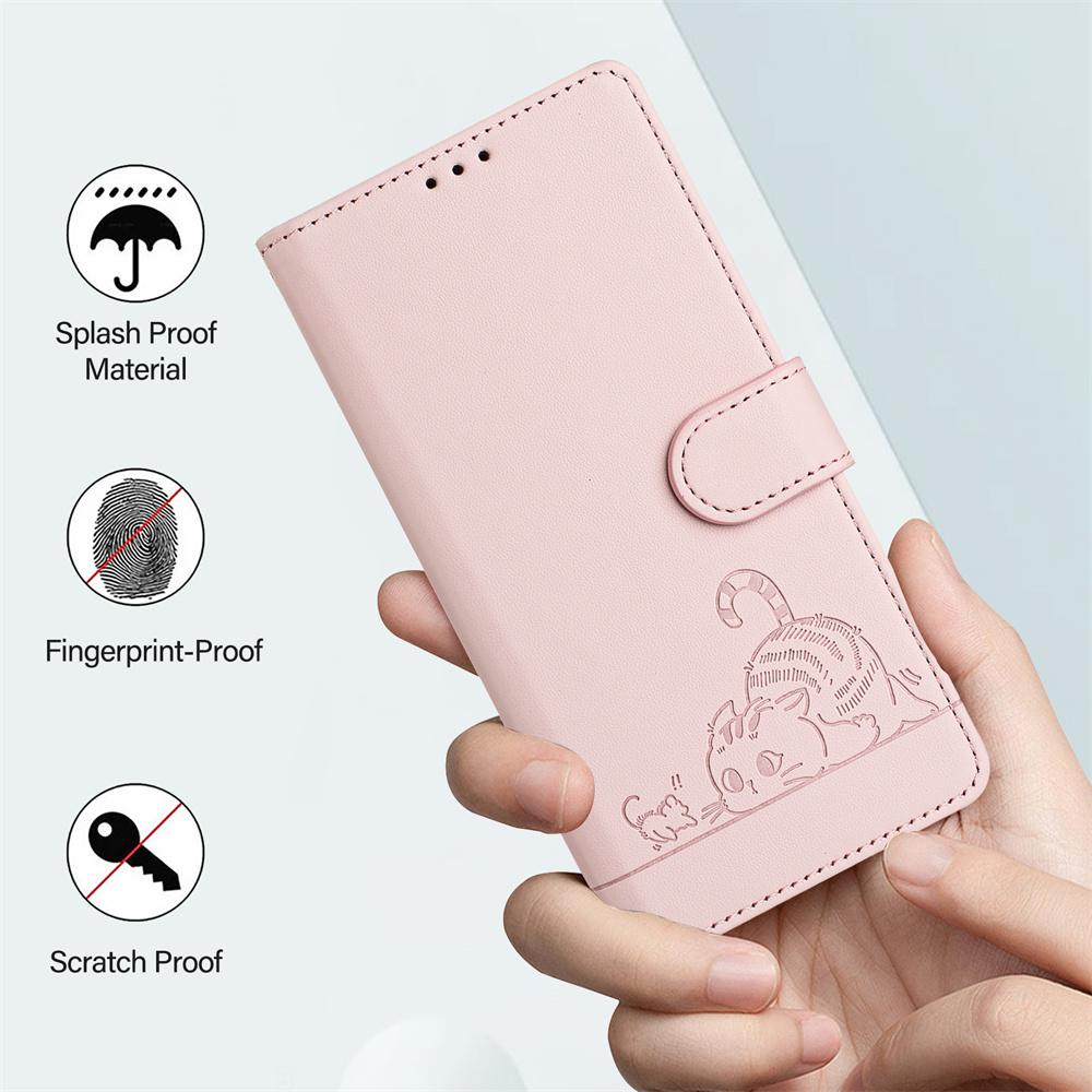 Cartoon Cat Phone Case for Oneplus 15 13 13T 13S 13R 12 12R 11 11R 10 9 Pro 10T 10R 9R 8T Cases Leather Wallet Flip Cover Strap