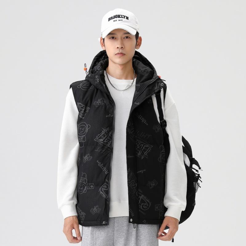 

Модный жилет мужской осенне-зимний утепленный жилет с капюшоном модный повседневный жилет 4XL