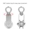 2PCS Cable Pulley Wheels 360 Degree Rotation Stainless Steel Pulley Roller Built in Dual Bearings