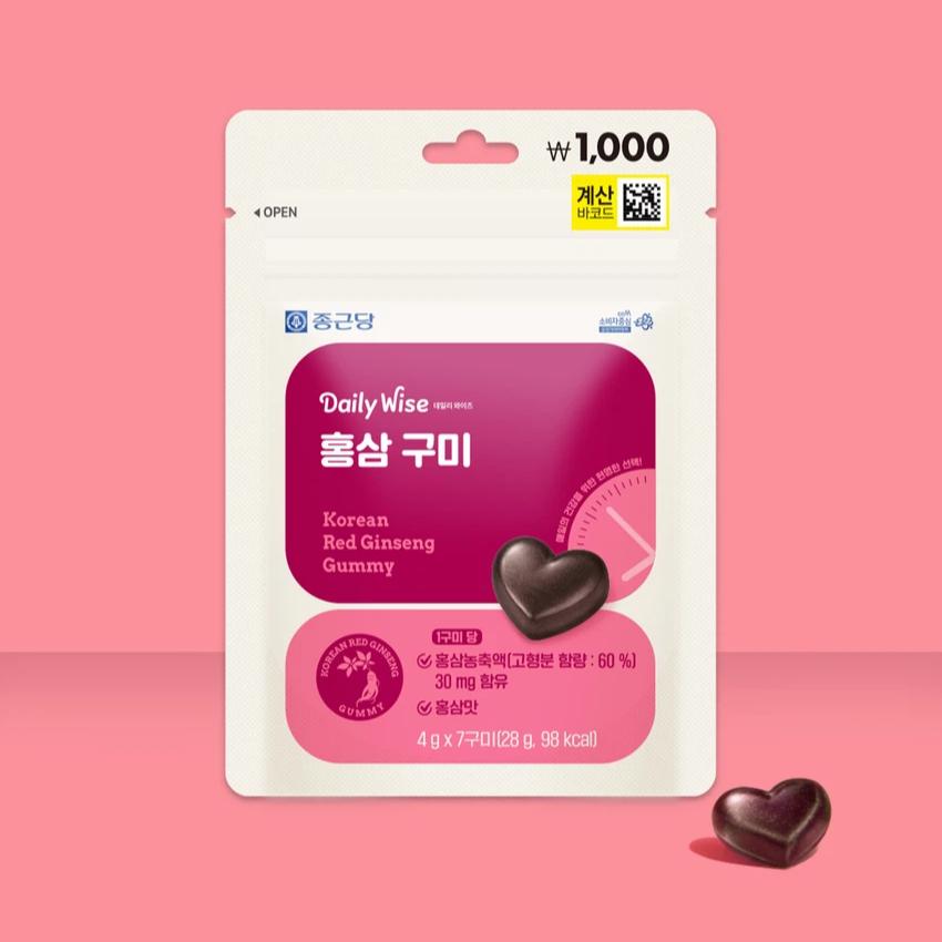 [Chong Kun Dang] Daily Wise Red Ginseng Gummy 21g (7 Days) - Premium 6-Year Korean Red Ginseng Extract Chews, Fatigue Relief, K-Beauty 1pack (7 days)