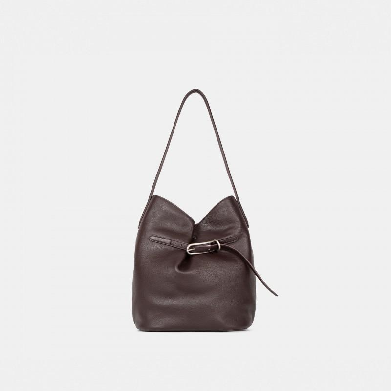 "Lock Lock" Bucket Bag Super Large Top Layer Cowhide Single Shoulder Underarm