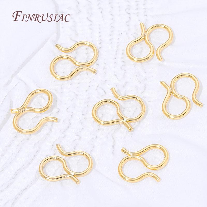 18K Gold Plated S Hook Clasp,Necklace Clasp Connectors,DIY Jewelry Making Findings For Bracelets Necklaces Accessories