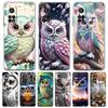 Transparente Handyhülle für Xiaomi Mi 15,14,13,12,11,Ultra,13T,12T,Poco,X3,NFC,F3,F6,Pro,Lite Weiche TPU-Schale Cartoon Süße Eule Tasche