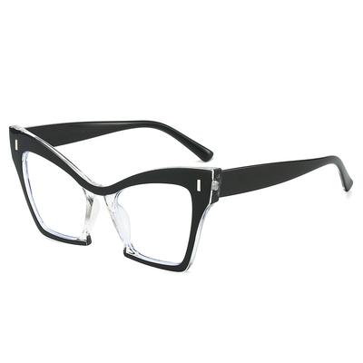 Personalized Cat Eye Glasses Frame Trend Color Matching Large Frame Rivet Literary Color Contrast Flat Mirror
